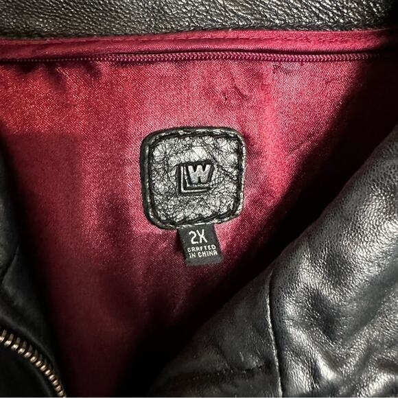Wilson’s leather jacket red satin lining WL Plus 2x black pockets - Picture 4 of 14